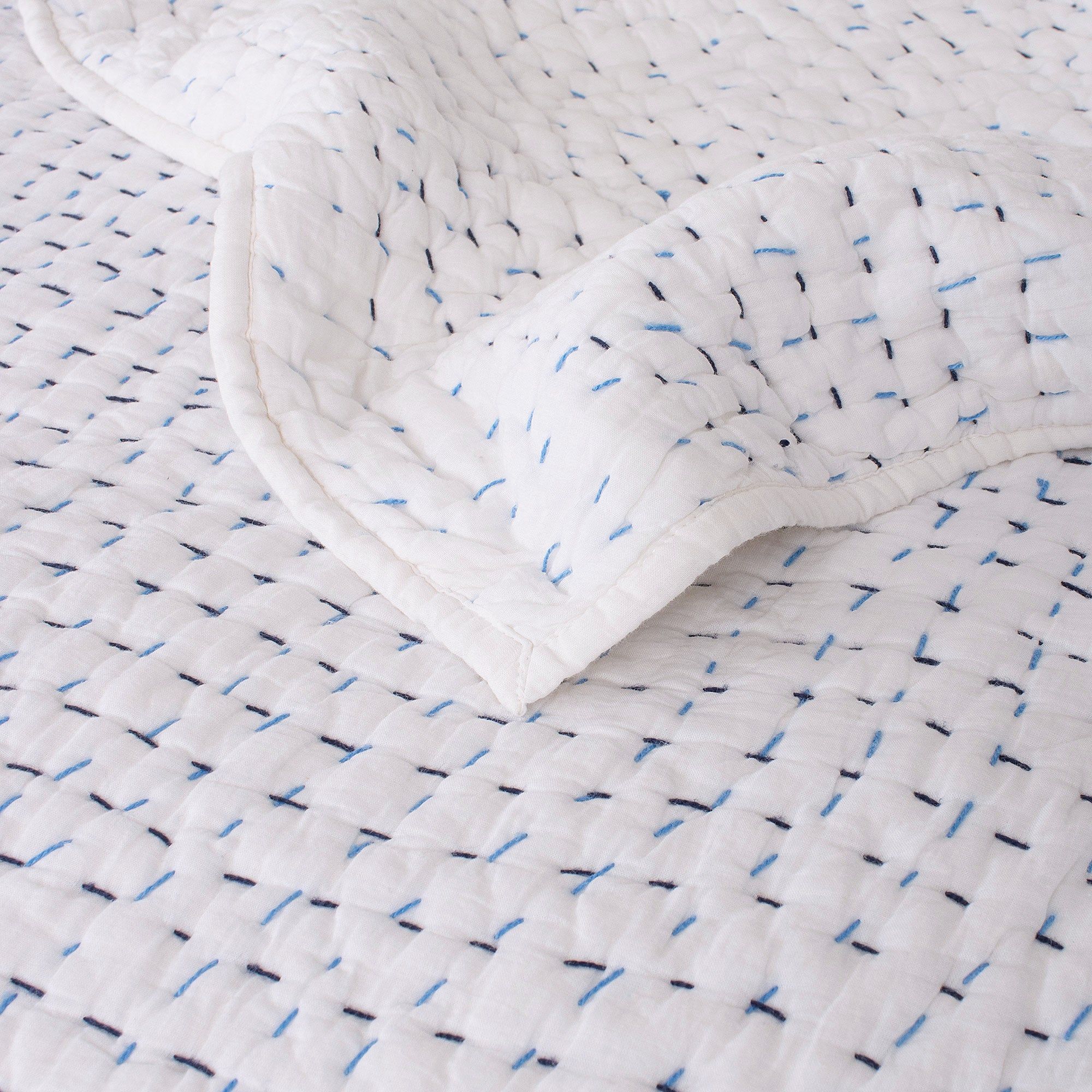 Handmade Pure Cotton Kantha Quilt Winter Blanket